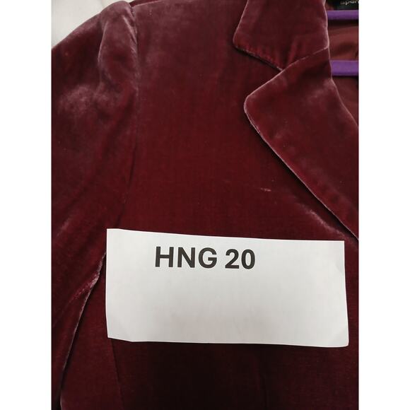 Spencer Jeremy Silk Velvet Blazer Sz M Burgundy Whimsi Holiday Party Elegant Vtg - Picture 15 of 15